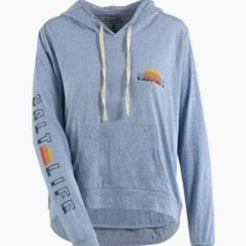 Salt Life Hoodie Graphic Sun Logo Pullover Women's XLG Blue